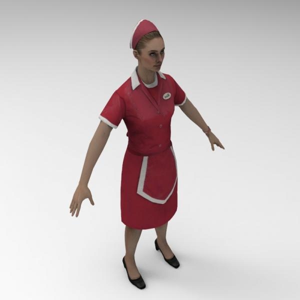 服务员-角色人体-VR/AR模型-3D城