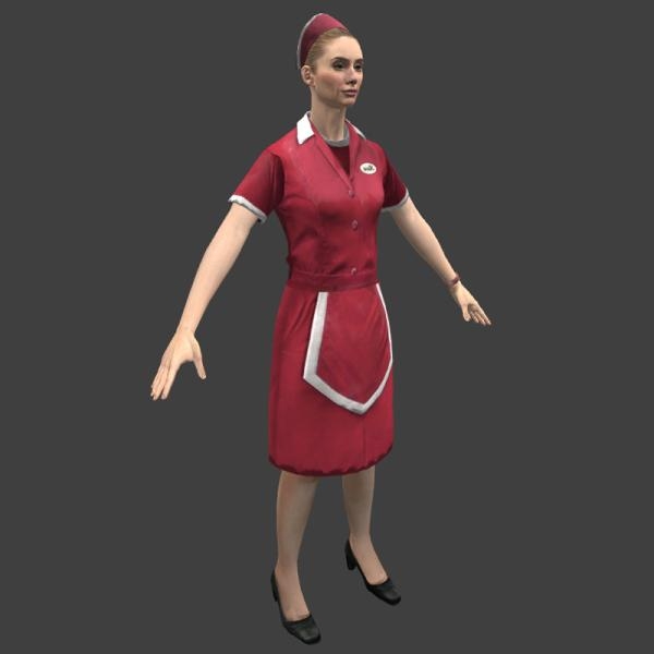 服务员-角色人体-VR/AR模型-3D城