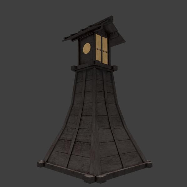 日式灯台-家居-灯具-VR/AR模型-3D城
