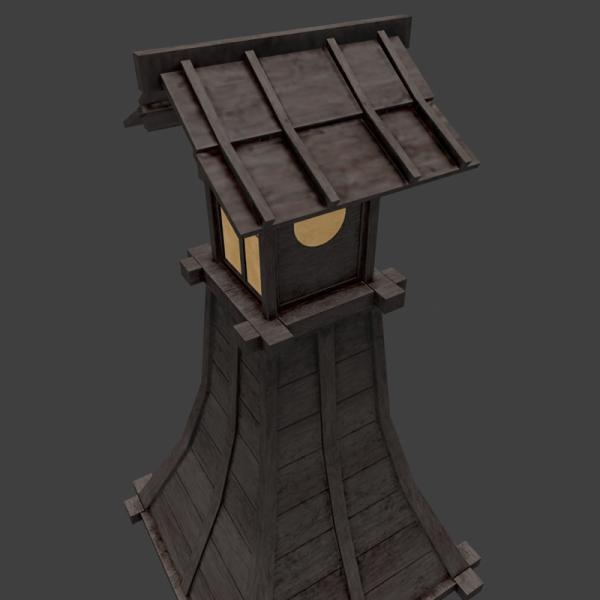 日式灯台-家居-灯具-VR/AR模型-3D城