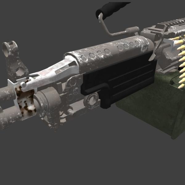 M249-军事-枪炮-VR/AR模型-3D城