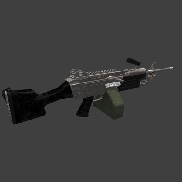 M249-军事-枪炮-VR/AR模型-3D城