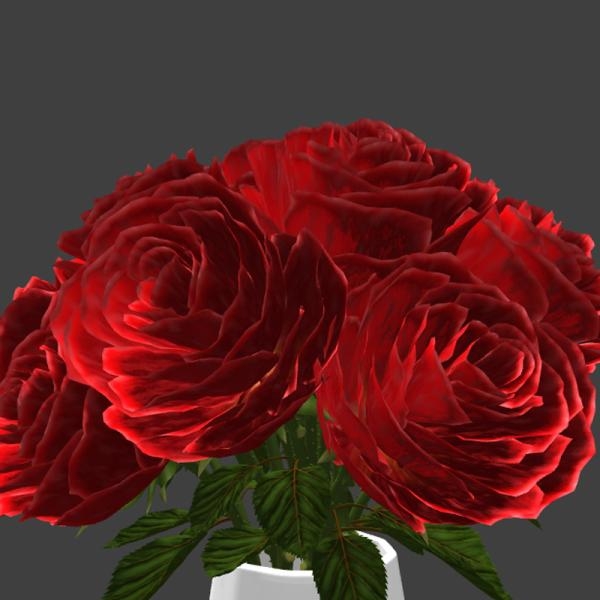 红色玫瑰花-动植物-VR/AR模型-3D城