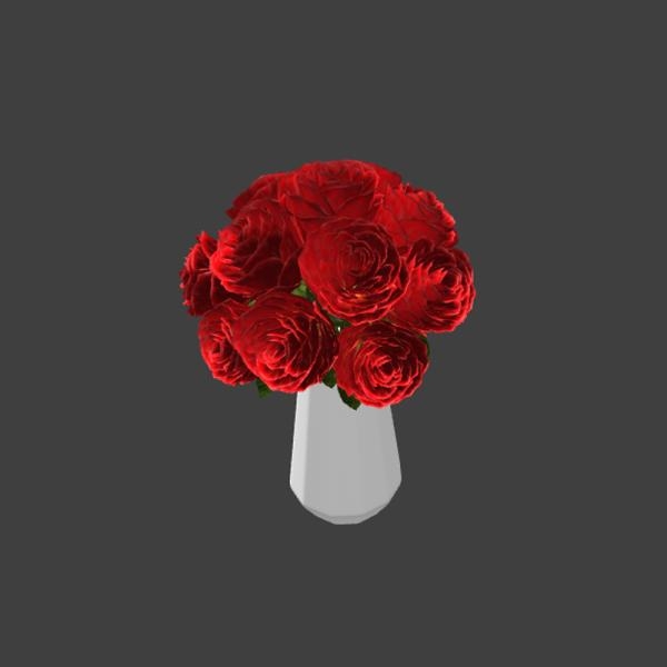 红色玫瑰花-动植物-VR/AR模型-3D城