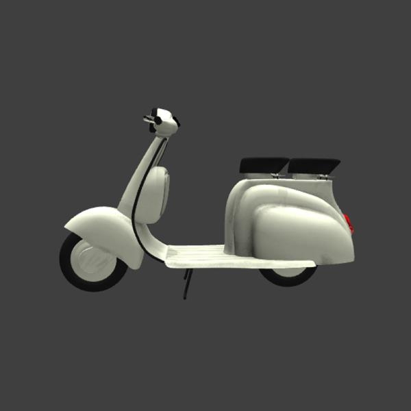 白色摩托车-汽车-摩托车-3D打印模型-3D城