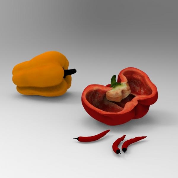 灯笼椒-文体生活-蔬菜-VR/AR模型-3D城